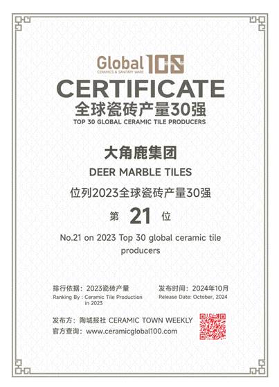 喜讯！全球陶瓷排行榜公布大角鹿荣登3大TOP榜(图1)