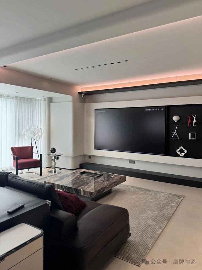 鹰牌陶瓷百万案例｜126㎡现代简约风选对瓷砖高级感直接拉满(图1)